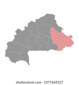 Est region map, administrative division of Burkina Faso. Vector illustration.