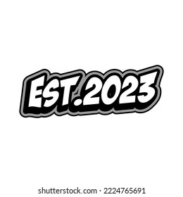 Est.2023 V38 Typography Patch Streetwear, Urban Design White and Black Color Patch Commercial Use