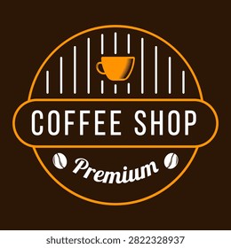 Establish a bold and recognizable identity with this premium circular coffee shop badge logo design. This round emblem features an orange coffee mug graphic set against a sleek minimalist vertical line pattern, anchored by dual coffee bean details and elegant typography. It offers a clean, versatile graphic layout that is highly suited for specialty espresso bars, neighborhood roasters, café merchandise, and boutique coffee house branding.#CoffeeShopLogo #CafeBranding #LogoDesign #RoundEmblem #PremiumCoffee #CoffeeLovers #BaristaLife #GraphicDesign #BrandIdentity #VintageBadge