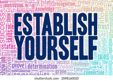 Establish Yourself conceptual vector illustration word cloud isolated on white background.
