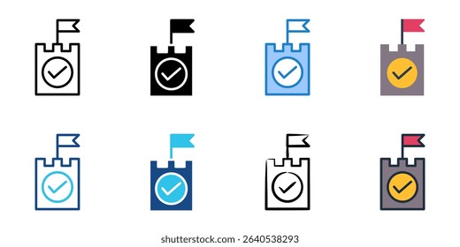 Established icon set multiple style collection 
