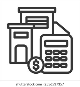 Establishing Budgets Outline Icon Vector Illustration