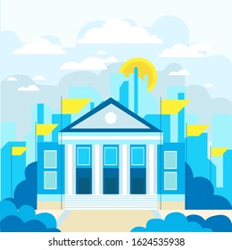 
The establishment of a bank or parliament is made in vector graphics a simple style with columns. EPS 10