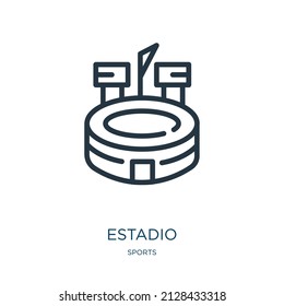 estadio thin line icon. competition, building linear icons from sports concept isolated outline sign. Vector illustration symbol element for web design and apps.