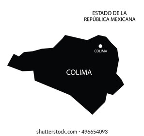 Estado De Colima, Mexico, vector map isolated on white background. 
