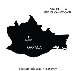 Estado De Oaxaca, Mexico, vector map isolated on white background. 
