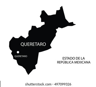 Estado De Queretaro, Mexico, vector map isolated on white background.