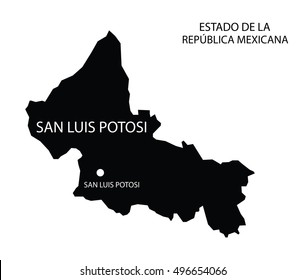 Estado De San Luis Potosi, Mexico, vector map isolated on white background. 
