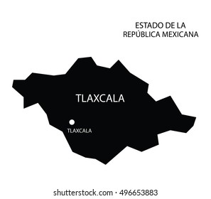 Estado De Tlaxcala, Mexico, vector map isolated on white background. 
