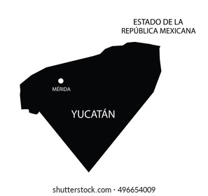 Estado De Yucatan, Mexico, vector map isolated on white background. 
