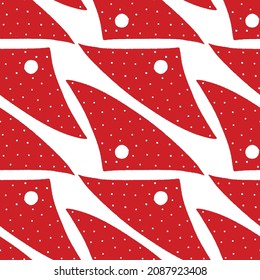 Estampat mocador castelles. Polka dot red seamless pattern surface design for human towers in Catalunya. Vector illustration geometric background print.