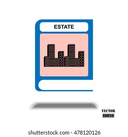 Estate book, Book icon. Vector education Icon