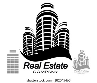 Estate home on a white background