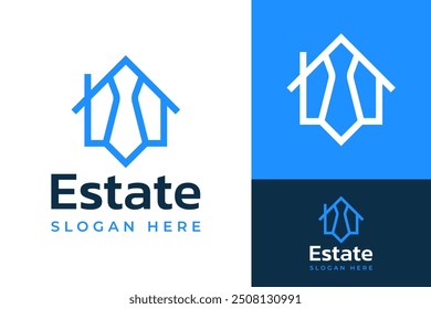 Estate House Home Neck Tie Business Logo Design Branding Template