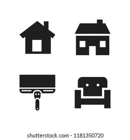 estate icon. 4 estate vector icons set. scraper, house and couch icons for web and design about estate theme