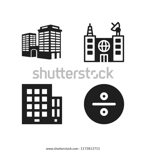 estate icon. 4 estate\
vector icons set. building and division icons for web and design\
about estate theme