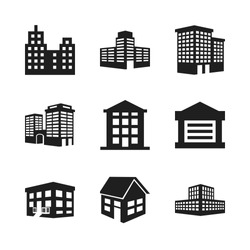 estate icon. 9 estate vector icons set. house, building construction and building icons for web and design about estate theme