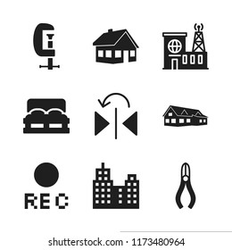 estate icon. 9 estate vector icons set. construction, building and rec icons for web and design about estate theme