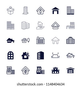 Estate icon. collection of 25 estate filled and outline icons such as window, modern curved building, building, clean house. editable estate icons for web and mobile.