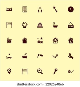 estate icon. estate vector icons set hands house, house seller, key and mirror