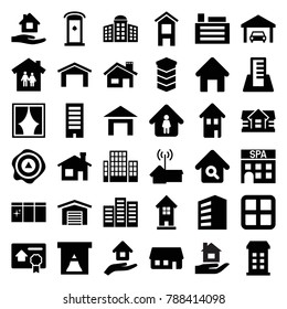 Residential Icons Set Set 36 Residential Stock Vector (Royalty Free ...