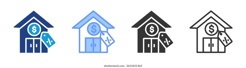 Estate Liquidation icon set multiple style collection