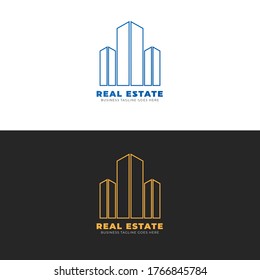 Plantilla de diseño de logotipo de propiedades con formas modernas