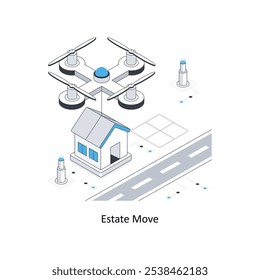 Estate Move isometric stock illustration. EPS File stock illustration