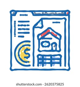 planejamento imobiliário consultor financeiro ícone doodle esboçar vetor. planejamento imobiliário consultor financeiro assinar. símbolo isolado ilustração