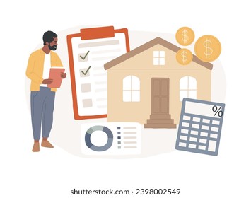 Estate planning isolated concept vector illustration. Real estate assets control, keep documents in order, trust account, attorney advise, life insurance, personal possession vector concept.