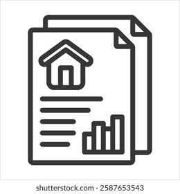 Estate Planning Outline Icon Vector Illustration