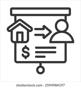 Estate Planning Outline Icon Vector Illustration