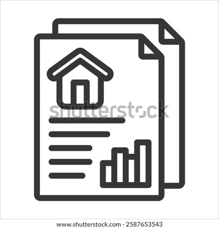 Estate Planning Outline Icon Vector Illustration