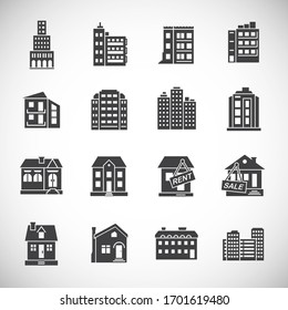 Estate related icons set on background for graphic and web design. Creative illustration concept symbol for web or mobile app.
