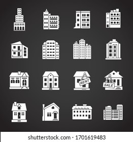 Estate related icons set on background for graphic and web design. Creative illustration concept symbol for web or mobile app.