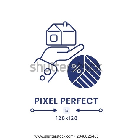 Estate Tax black solid desktop icon. Property legacy charge. Wealth transfer fee. Pixel perfect 128x128, outline 2px. Silhouette symbol on white space. Glyph pictogram. Isolated vector image