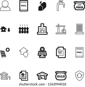 estate vector icon set such as: vintage, new, log, lift, save, retail, hangar, bathroom, hut, faucet, steam, nature, interior, avatar, man, roof, tap, farm, human, profile, farming, crane, portrait