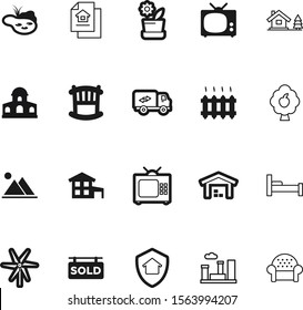 estate vector icon set such as: abstract, town, lodge, electricity, sold, beauty, lake, extreme, fruit, contract, cradle, office, parcel, city, equipment, sofa, label, relocation, mill, cushion