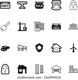 estate vector icon set such as: machinery, grunge, engineering, contour, love, secret, logo, town, keyword, wind, mortgage, cradle, work, street, electric, neighborhood, lift, texture, square