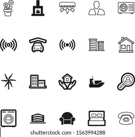 estate vector icon set such as: perspective, color, alternative, nature, heat, worker, cleaning, domestic, comfortable, friends, transport, washer, speed, door, transparent, living, investment, man