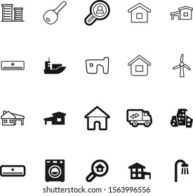 estate vector icon set such as: logo, password, pallets, turbine, magnification, shower, research, alternative, agent, delivery, energy, group, clothes, lock, plan, front, tower, main, skyscraper