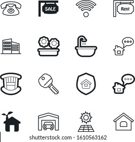 estate vector icon set such as: wi-fi, drawing, ribbon, shield, care, hotel, panels, podcast, secret, sale, defense, leaf, hygiene, loan, company, bathtub, image, equipment, access, circle, wifi