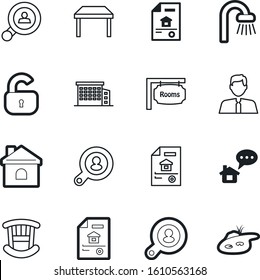 estate vector icon set such as: safe, message, property, safety, office, cribs, lock, man, realtor, baby, interior, equipment, garden, travel, room, notification, manager, company, signboard, ui