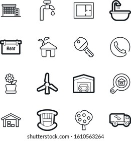 estate vector icon set such as: mortgage, droplet, unlock, macro, website, cargo, fast, power, truck, banner, security, shipment, source, long, search, care, company, architectural, image, propeller