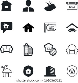 estate vector icon set such as: conservation, summer, company, broker, chat, people, grass, water, property, abstract, factory, silhouette, car, leaf, ecology, ui, buy, man, energy, notification