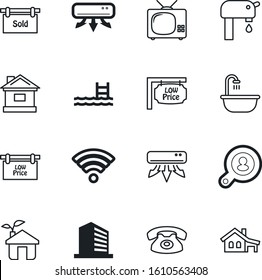estate vector icon set such as: plumbing, television, analyzing, group, people, faucet, connection, sale, modern, garage, pictogram, screen, eco, summer, shop, tv, transparent, natural, droplet
