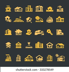 estate vector logo design template. house or construction, building icons