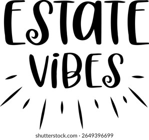 Estate Vibes. Summer vector lettering. Italian text: 
Summer Vibes.