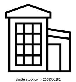 Vector de contorno de icono de la villa de propiedades. Casa moderna. Estilo real