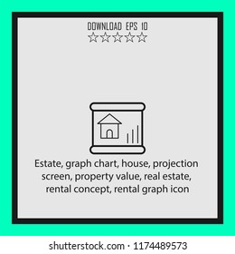 Estate,graph chart,house  line icon